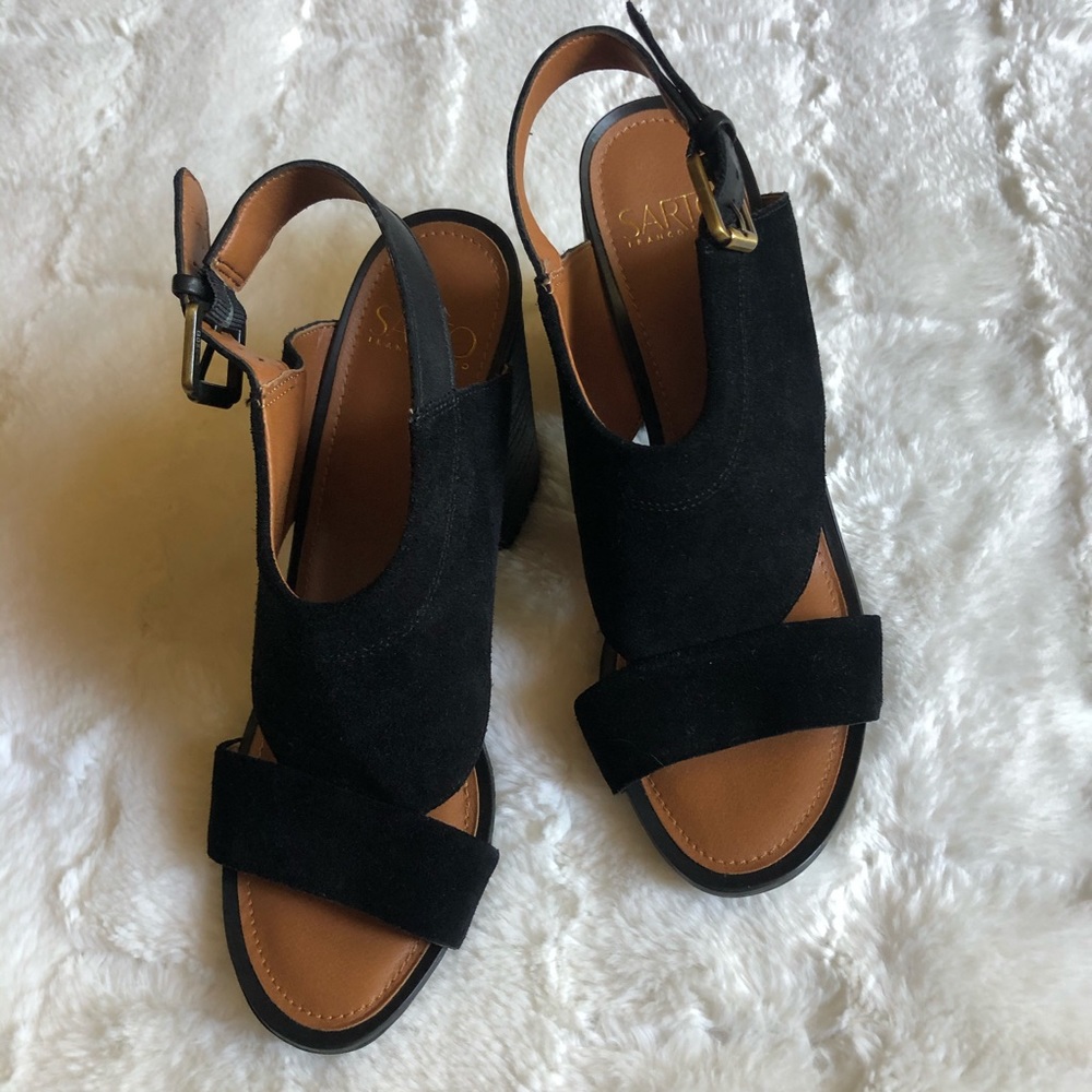 Franco Sarto suede leather black shoes size 7